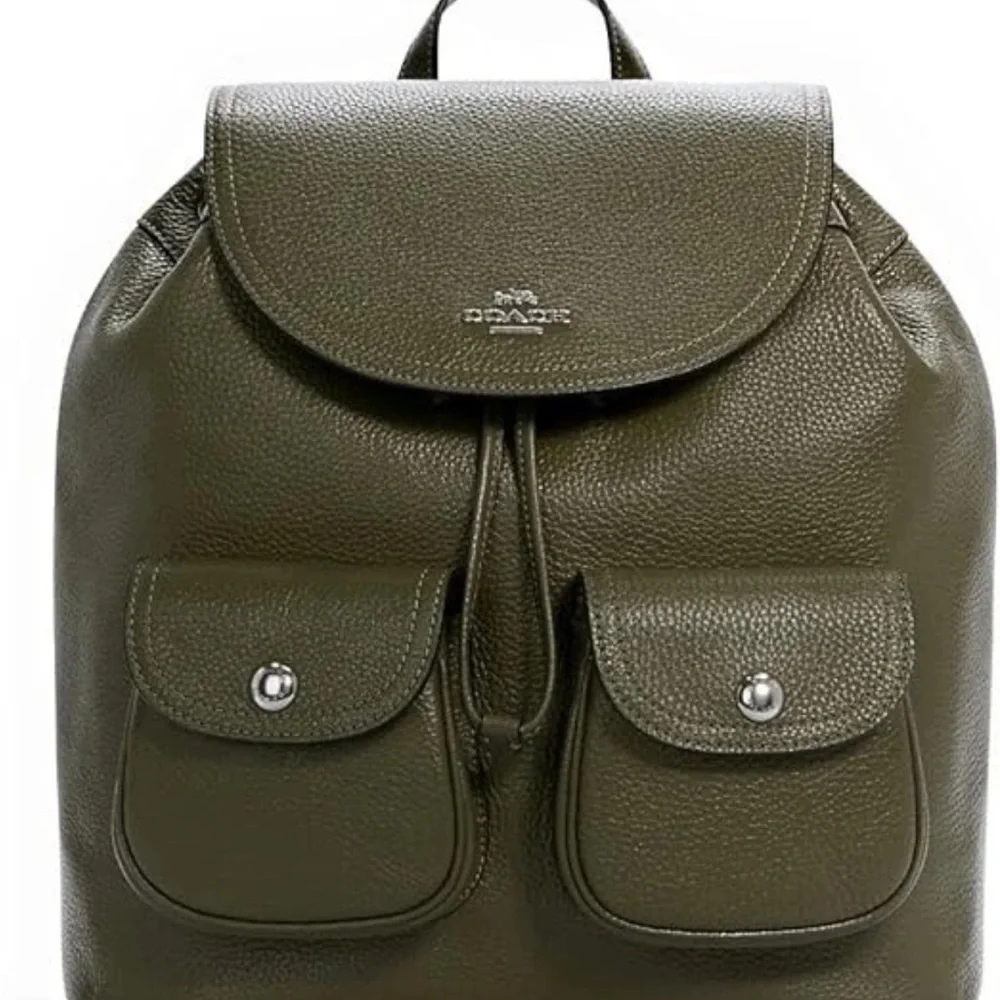 Coach Surplus Green Pebble Leather Pennie Backpack - Picture 3 of 11